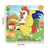 Puzzle en Bois : Animaux et Véhicules pour l'Apprentissage Ludique