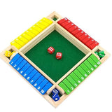 Jeu de société "Shut The Box" Deluxe à quatre faces - Amusement pour toute la famille