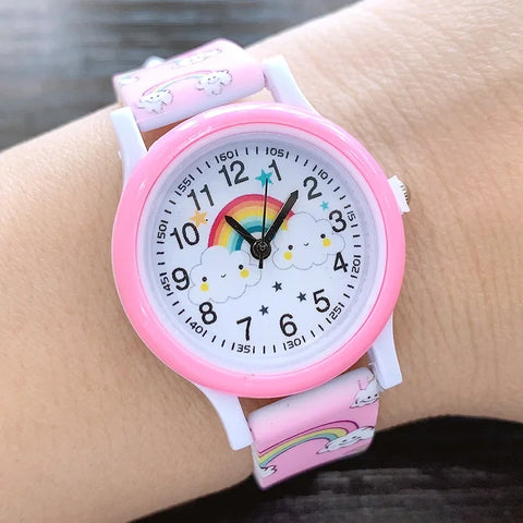 montre arc en ciel rose 