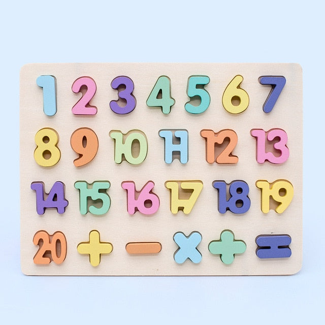 Puzzle 3D en bois ludique, chiffres et lettres, modèle escargot